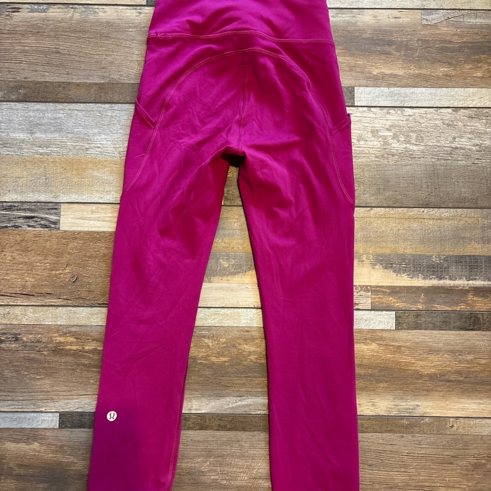 lululemon athletica Deep Pink High-Rise Leggings with Side Pockets